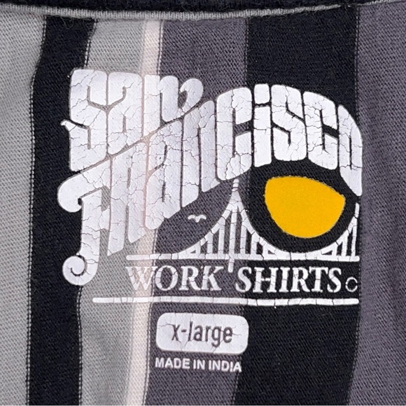 XL Grey Black White Striped Tee Womens Short Sleeve Cotton - Picture 12 of 14